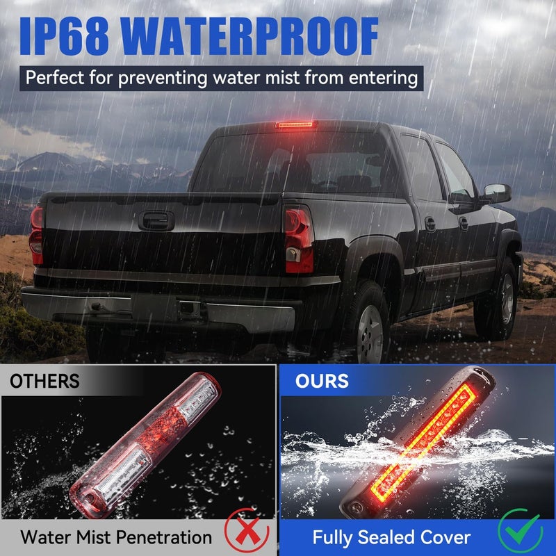 SUPAREE Third Brake Light fit for 1999-2006 C-hevy Silverado/GMC Sierra 1500 2500 3500 HD & Classic LED 3rd Brake Light Accessories Red LED Strobe Rear 3rd Brake Cargo Lights High Mount Stop Light - Image 5